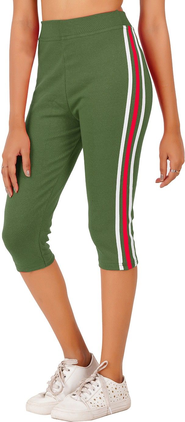 just live fashion Women Dark Green Capri-picture-22
