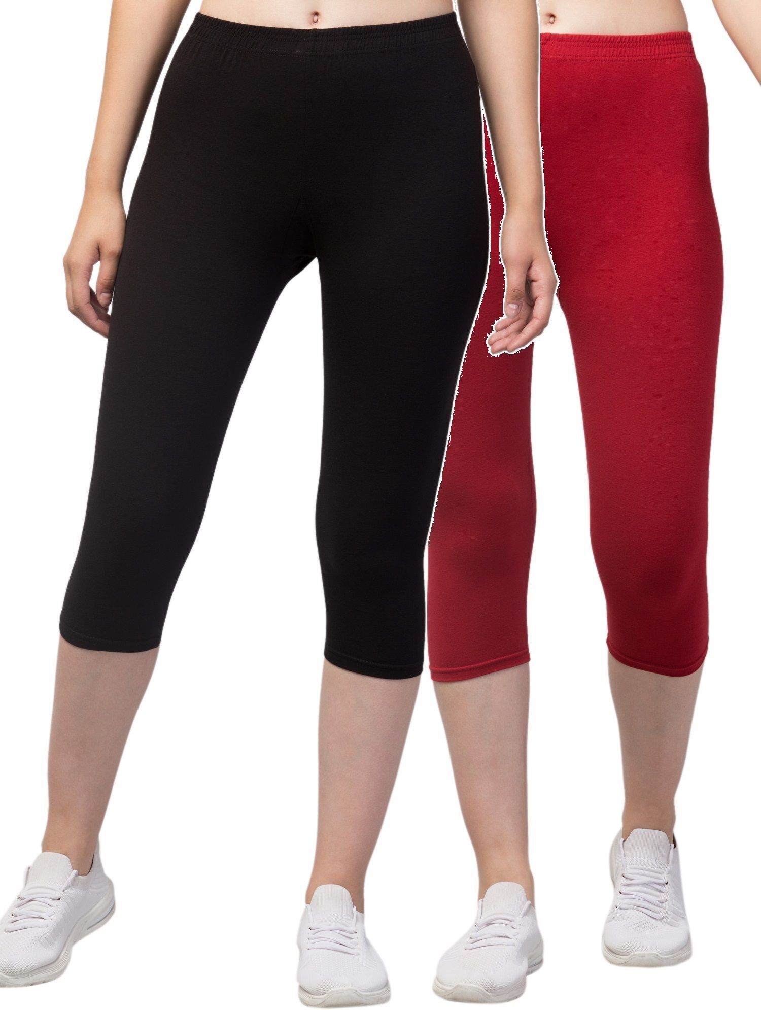 klowtcotrend Women Maroon, Black Capri-picture-42
