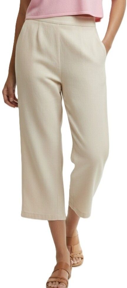 Cotton Capri Women Beige Capri