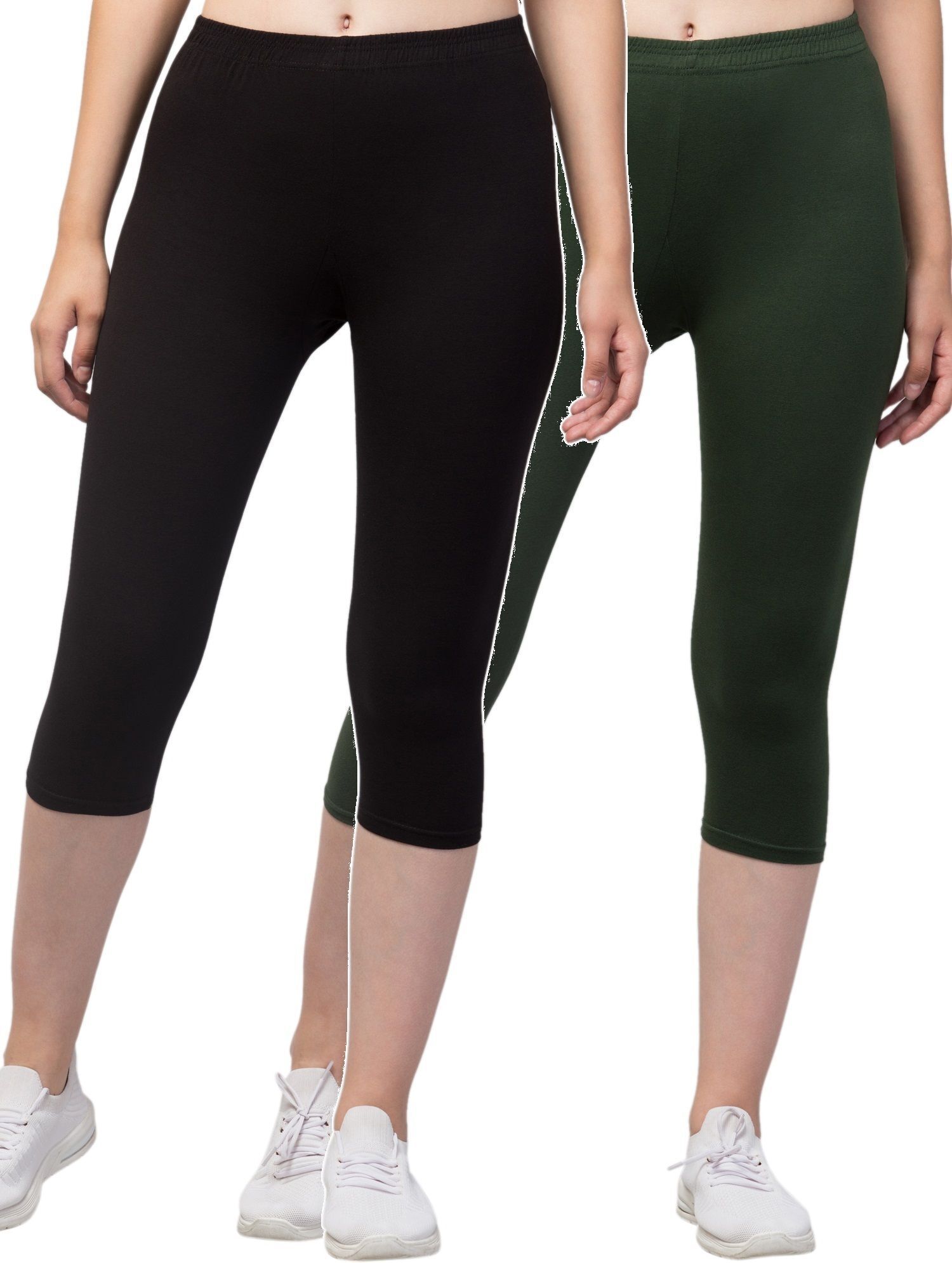 klowtcotrend Women Green, Black Capri-picture-4