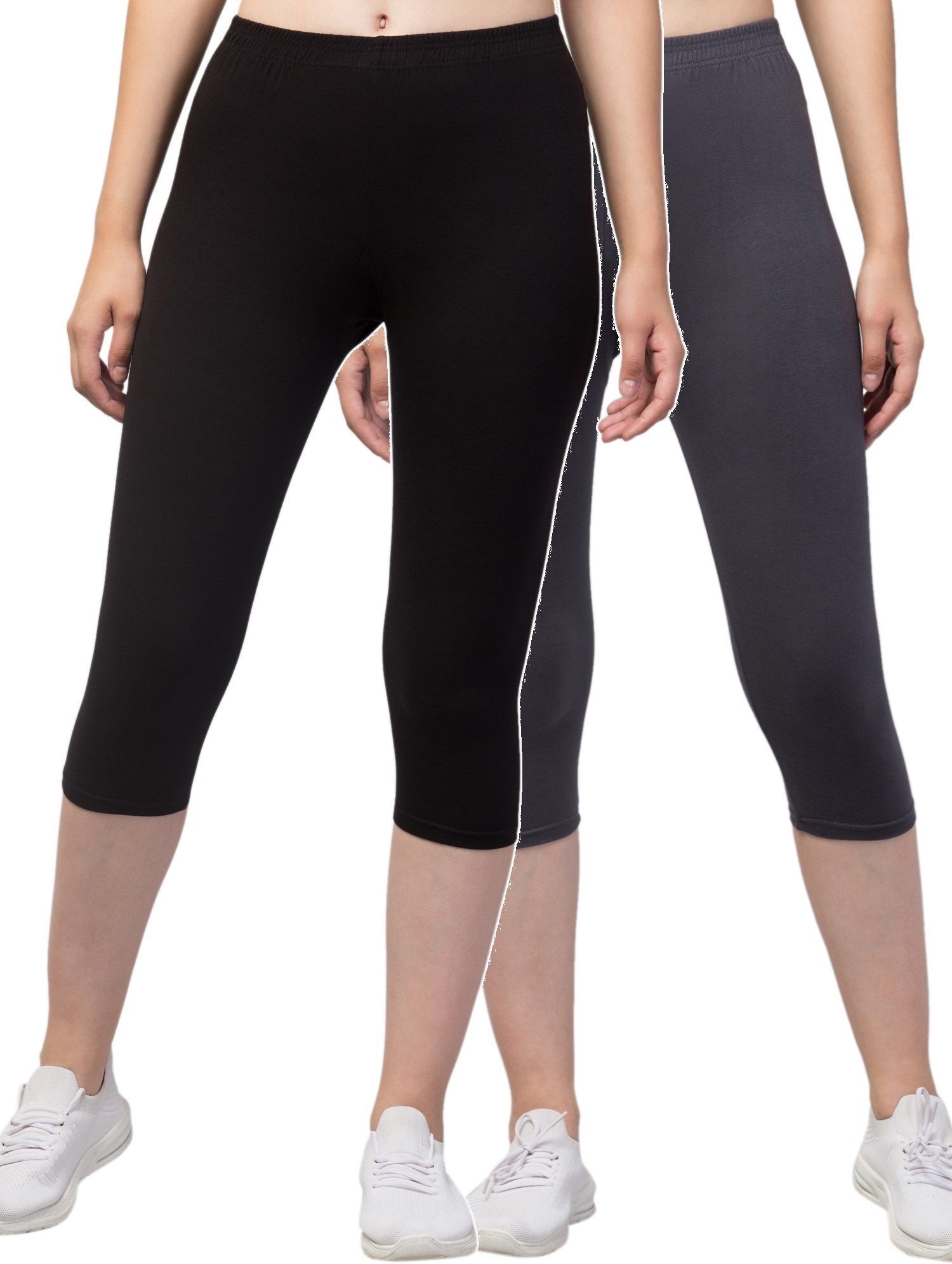 klowtcotrend Women Grey, Black Capri-picture-28