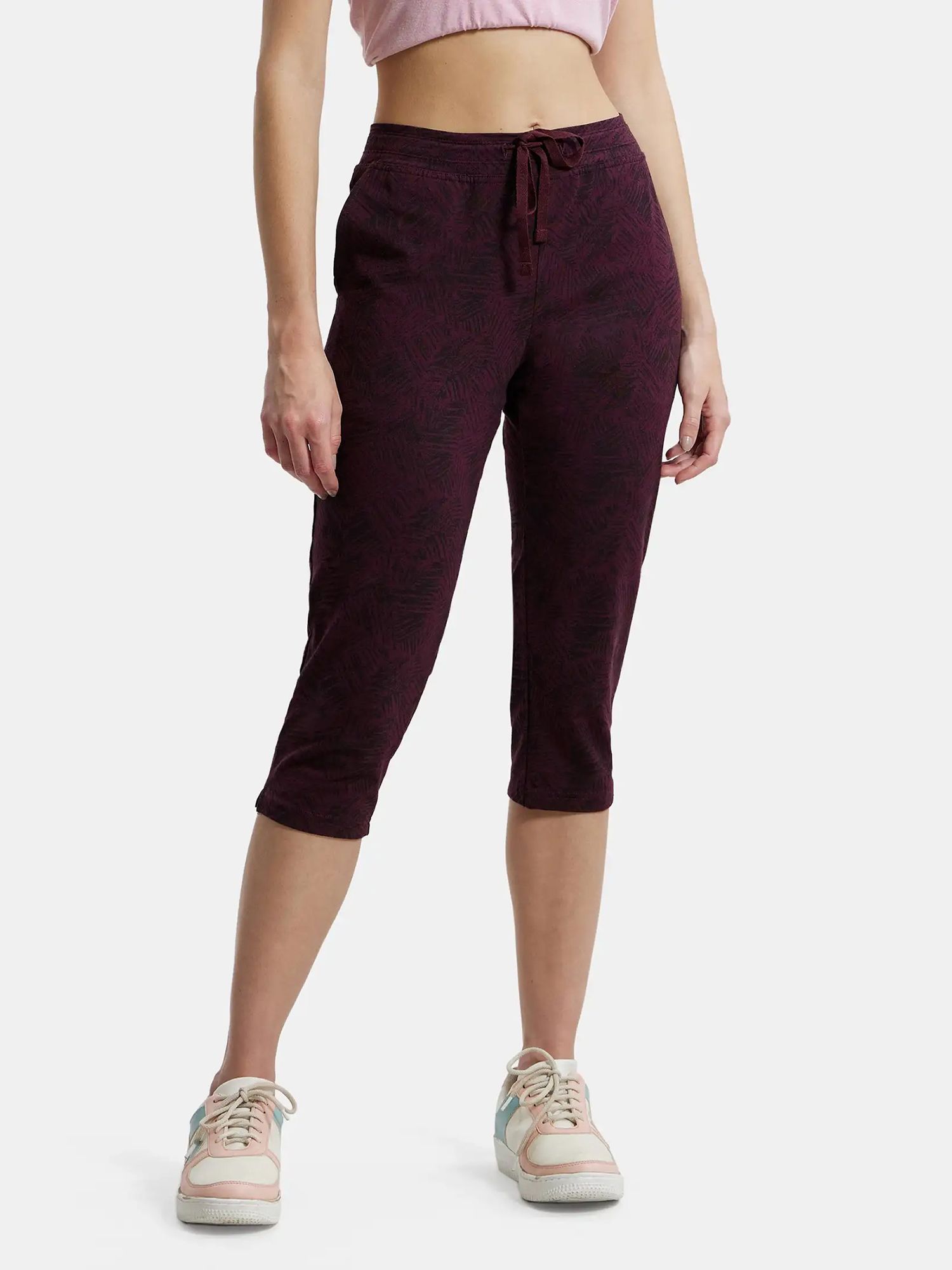jockey 1300 Super Combed Cotton Elastane Stretch Women Purple Capri-picture-20