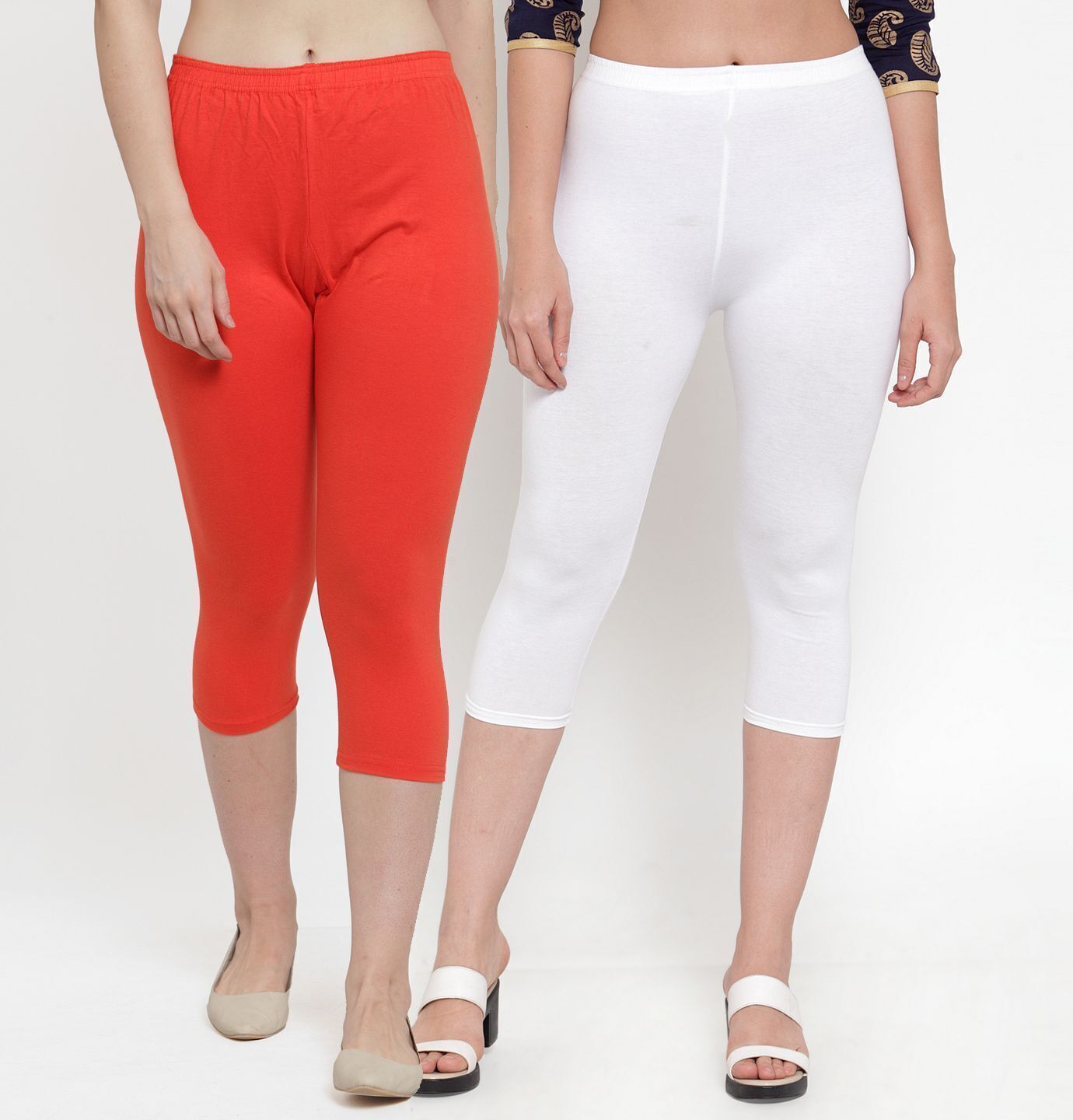 bamboo breeze Women White, Red Capri-picture-27