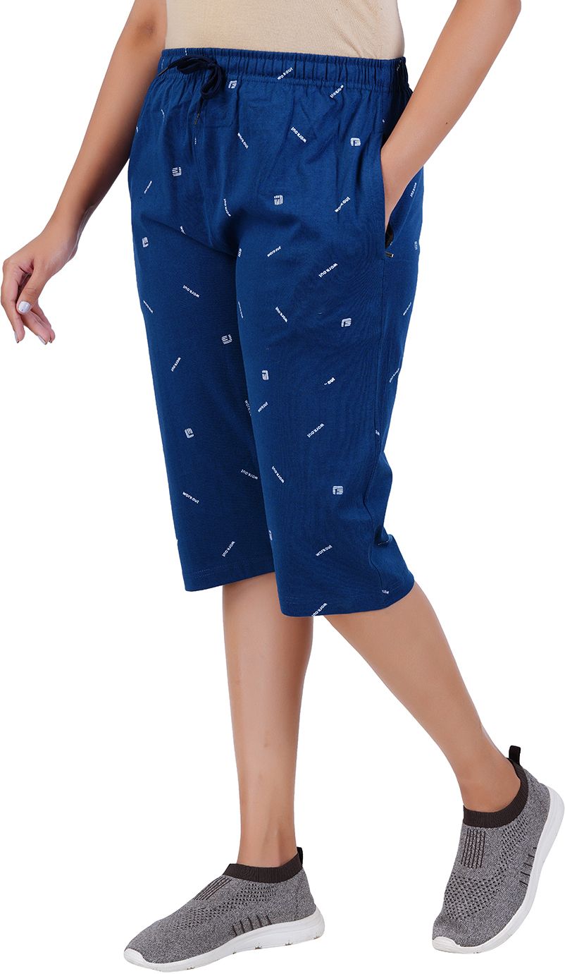 Women Blue Capri