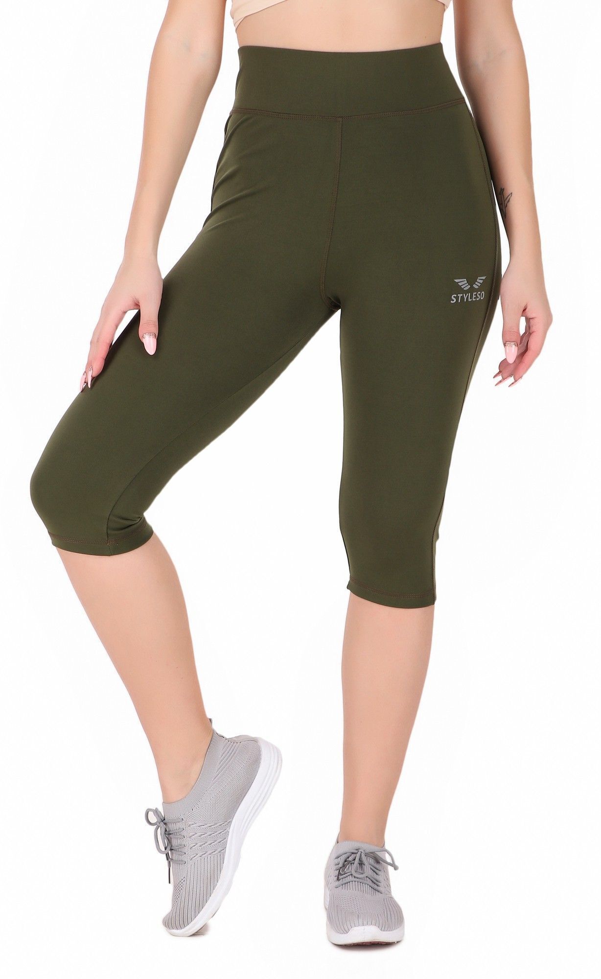 styleso Women Dark Green Capri-picture-6