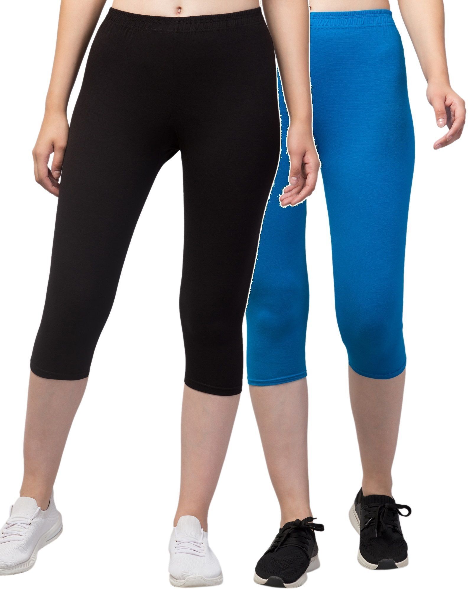 klowtcotrend Women Blue, Black Capri-picture-3