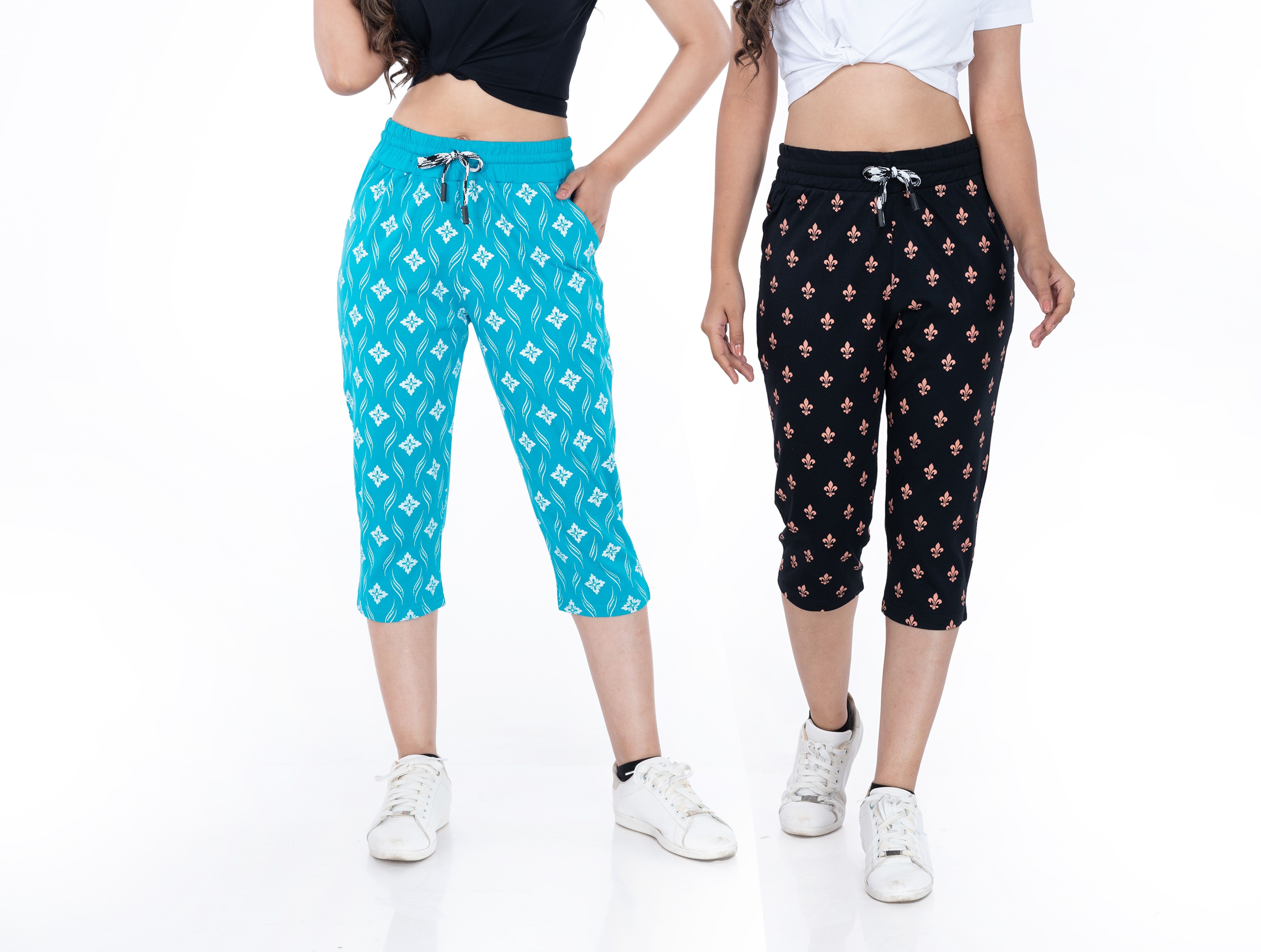 styleaone Capri Women Black, Dark Green Capri-picture-24