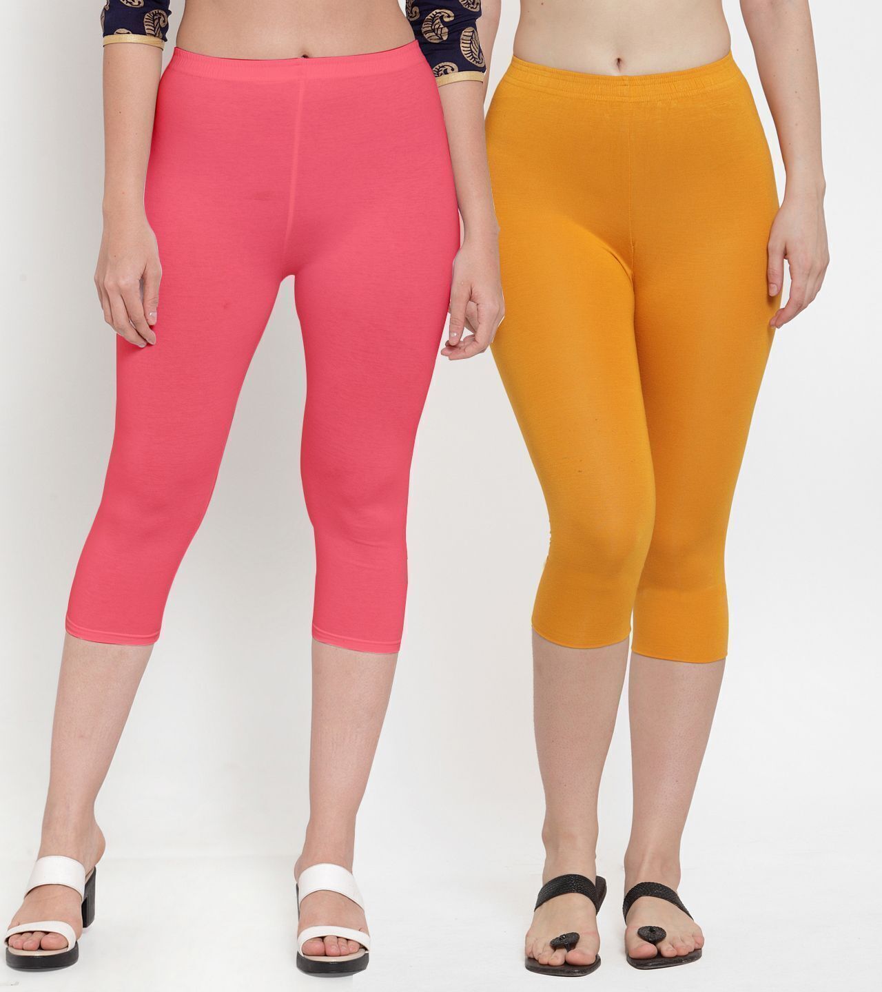 bamboo breeze Women Pink, Gold Capri-picture-34