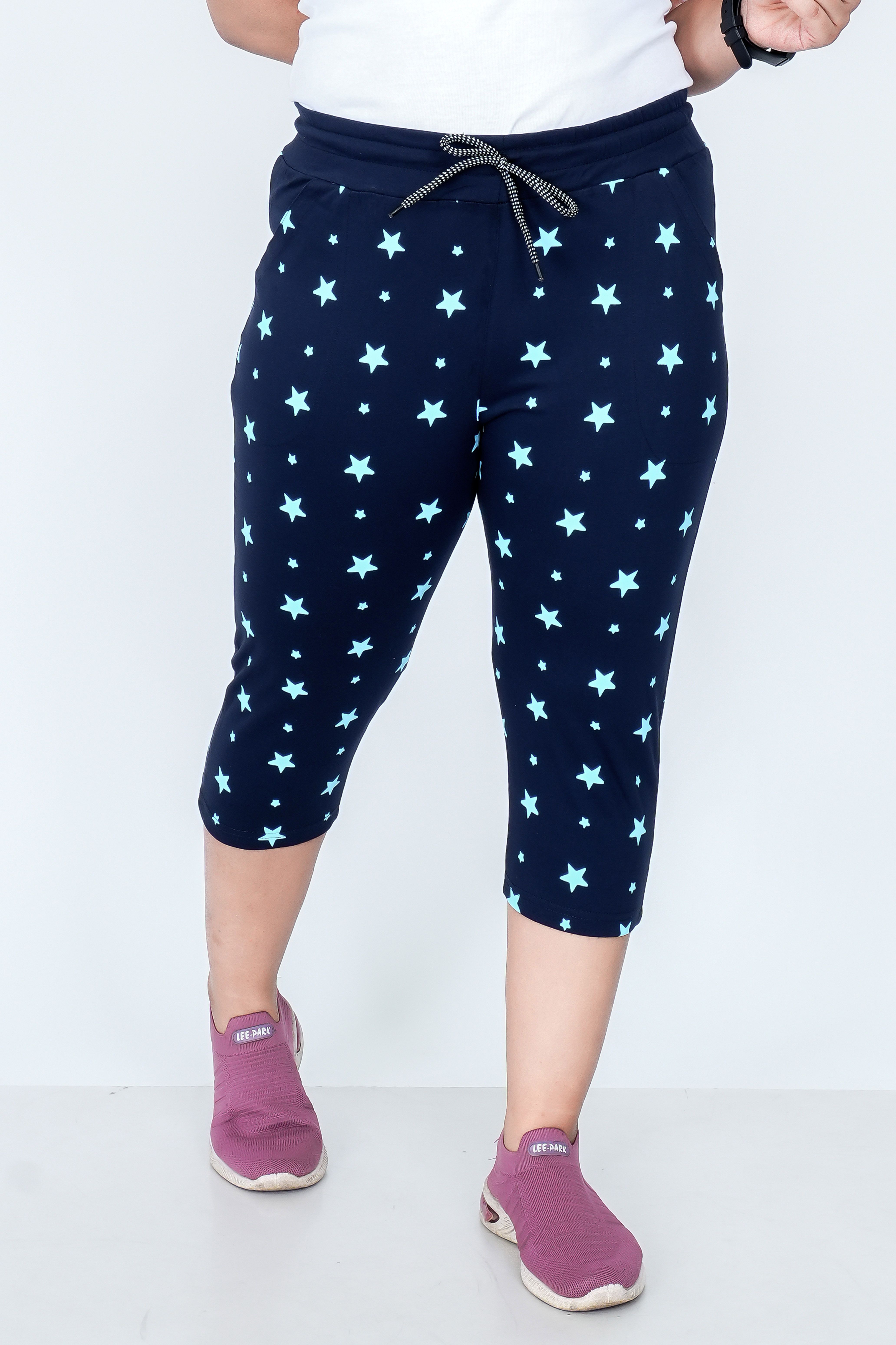 GIRLS Women Dark Blue Capri-image-1