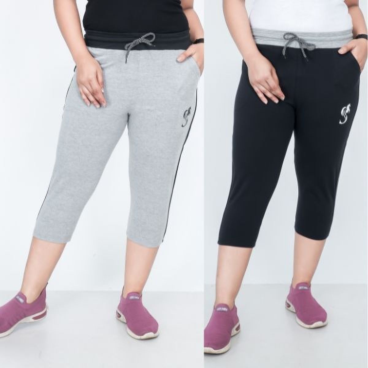 spycraft girls Women Black, Grey Capri-picture-17