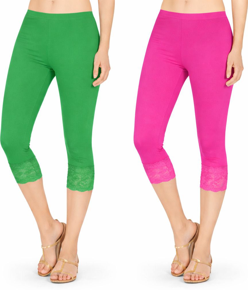 bamboo breeze Net capri Women Green, Pink Capri-picture-16