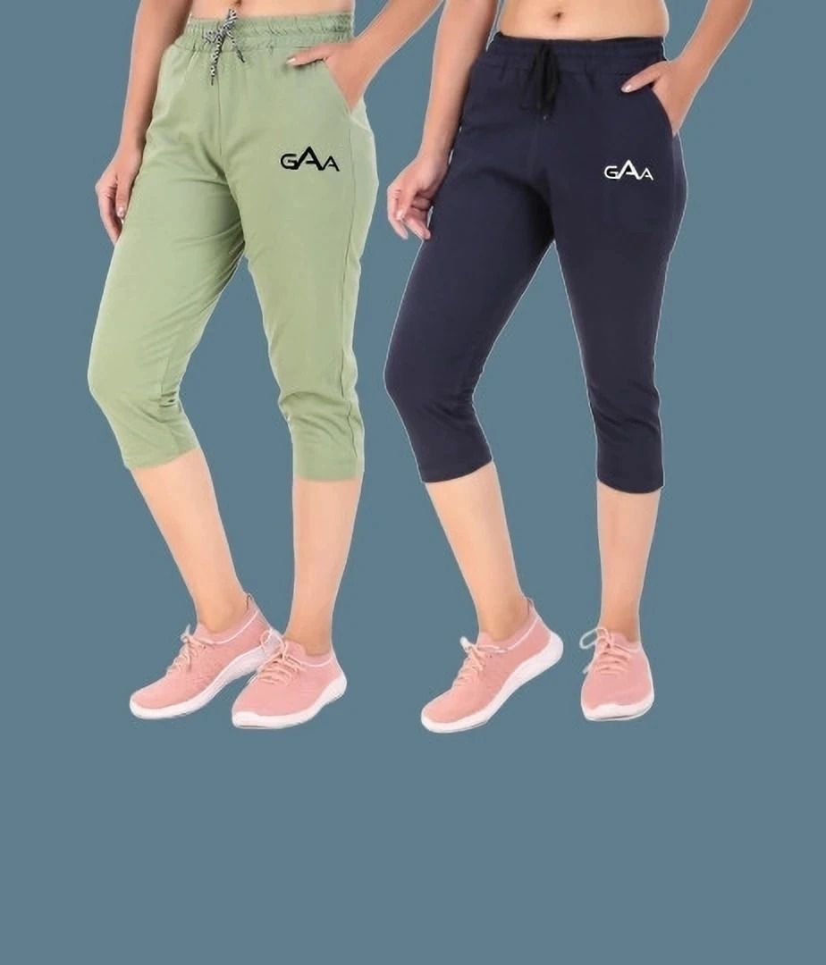Women Dark Blue, Light Green Capri-image-20