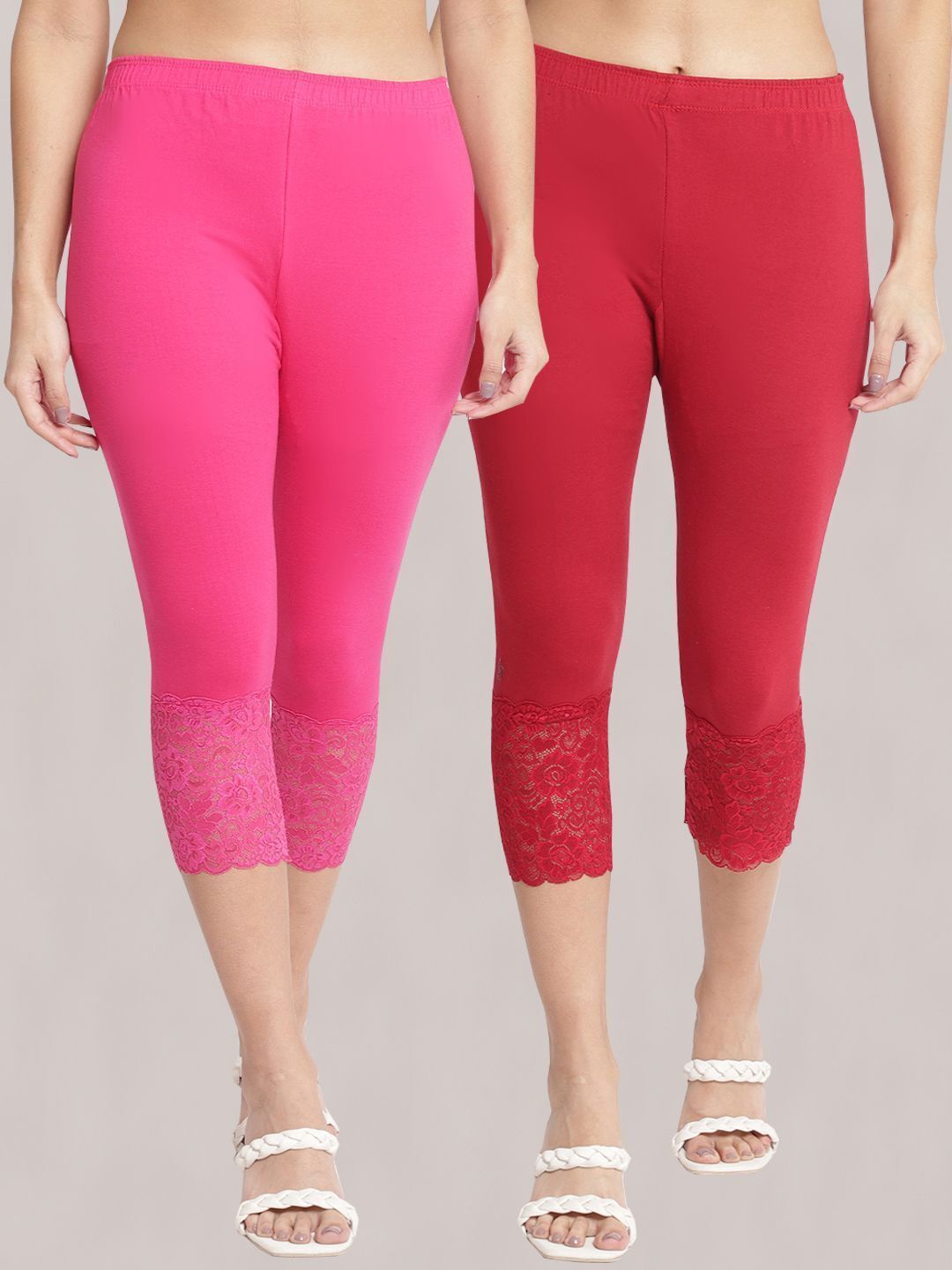 bamboo breeze Women Pink, Maroon Capri-picture-44