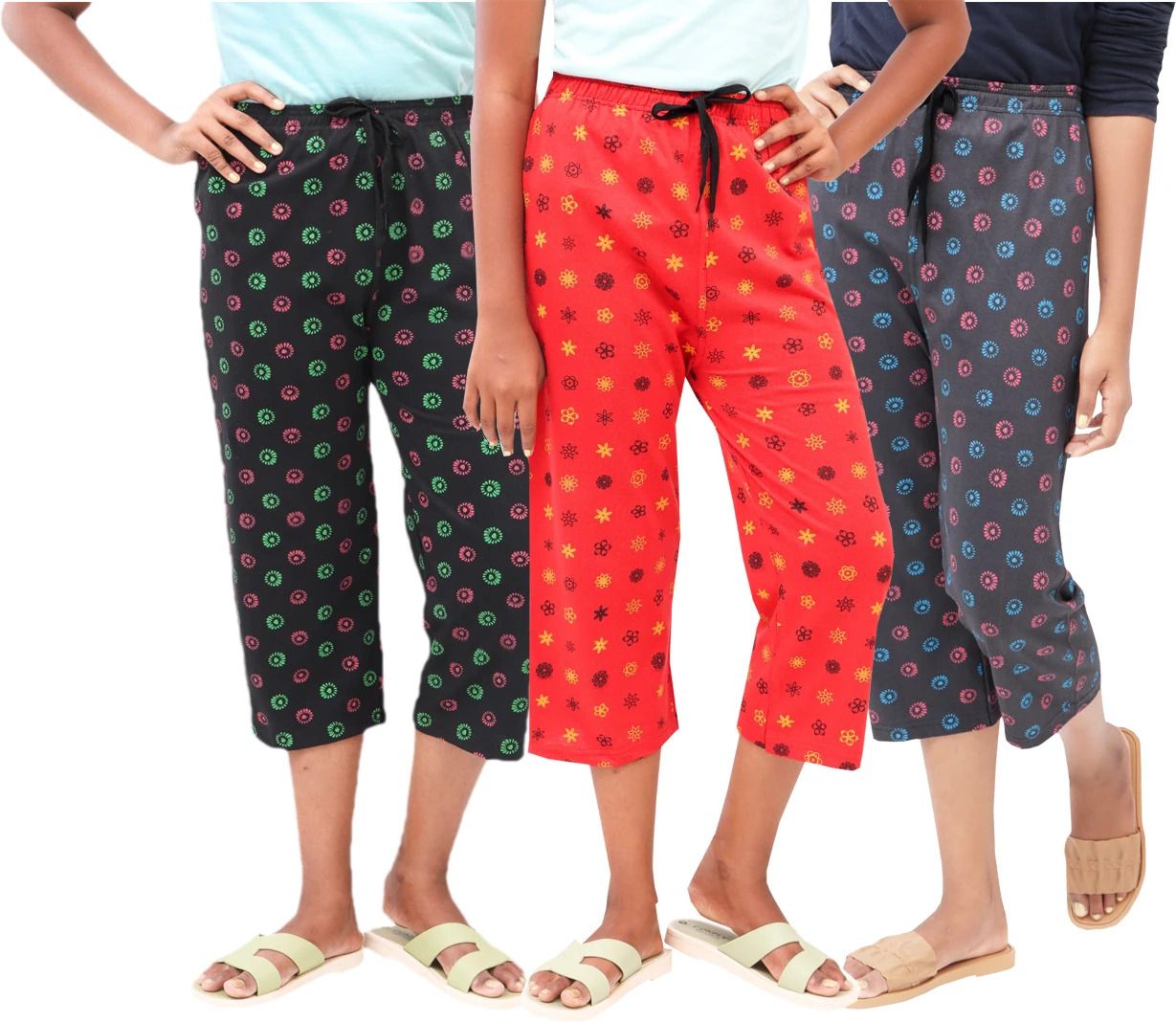 AFRA PRINT CAPRI PANT Women Multicolor Capri-picture-12