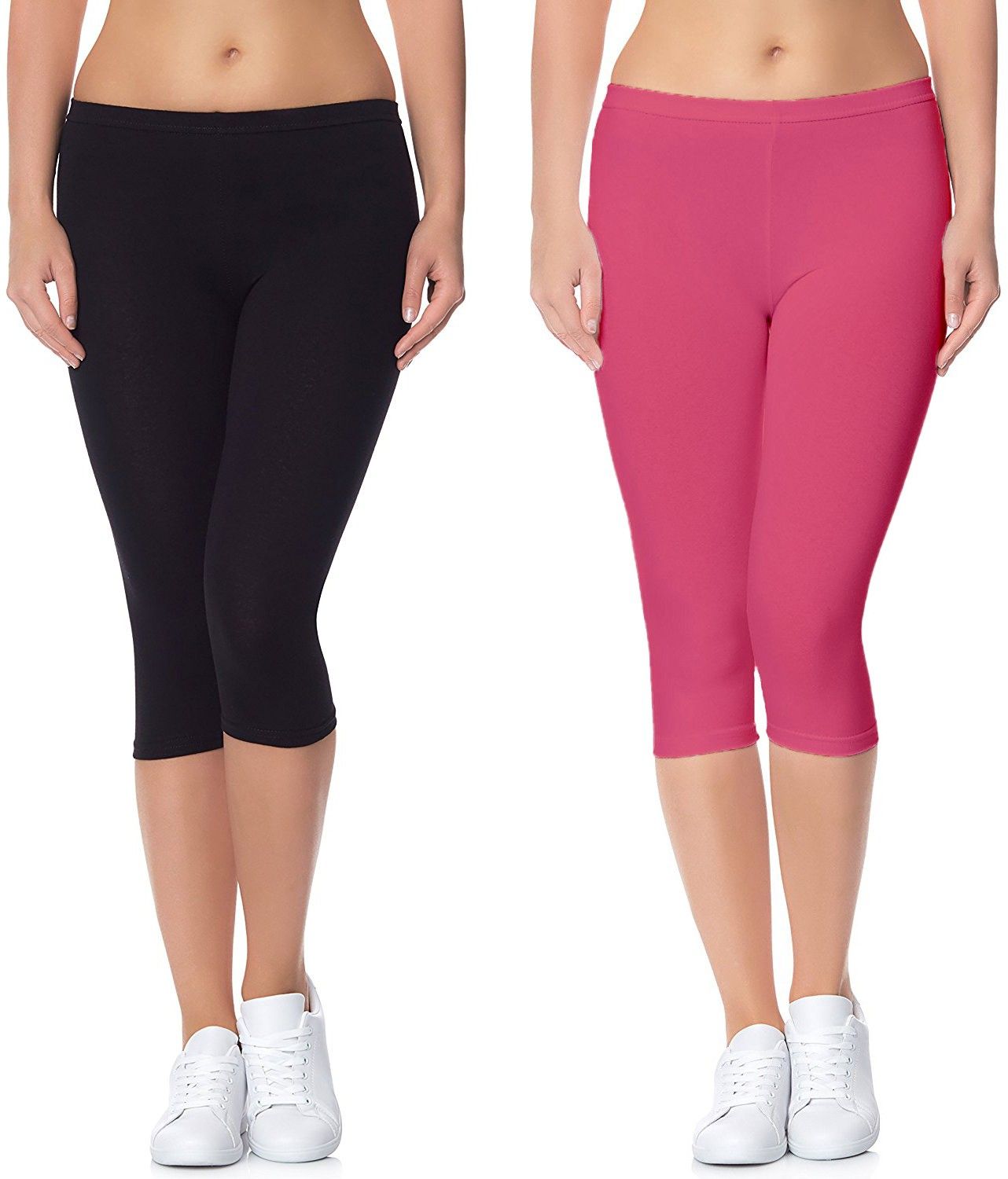 lili Cotton Lycra 220 GSM Bio-Wash Women Black, Pink Capri-picture-24
