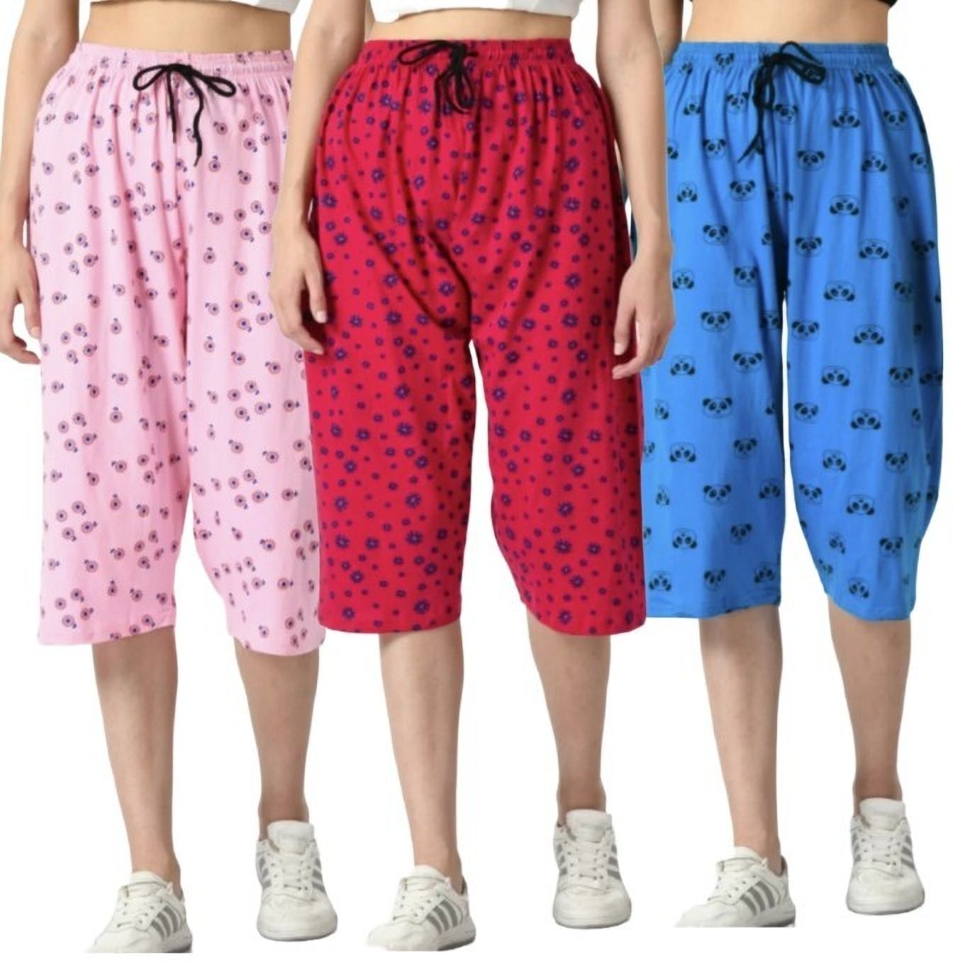 Kunjus Loose Fit Capris for Women Prints and Colours may Vary Women Multicolor Capri-picture-12