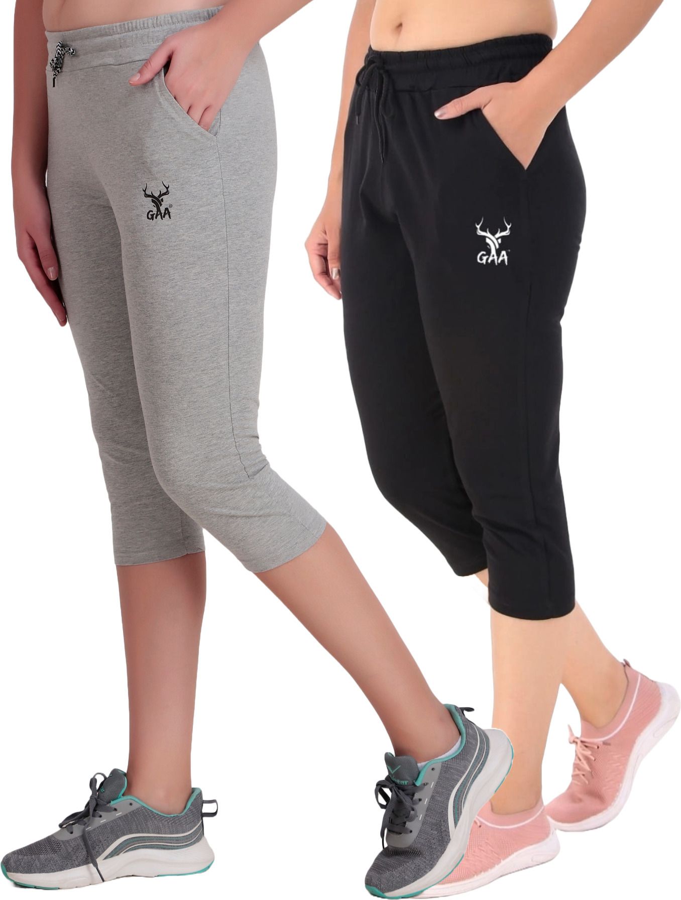 seaprint Sporty Women’s Capri Leggings Perfect for Workouts & Outdoor Fun Women Grey, Black Capri-picture-19