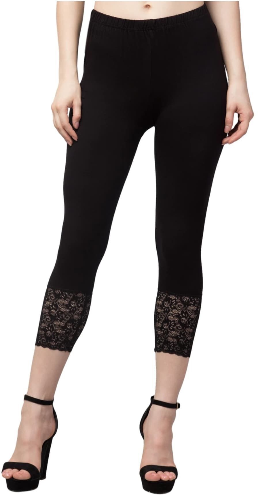 Women Black, White Capri