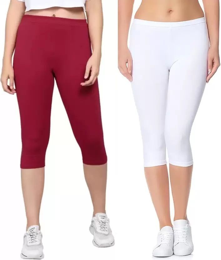 gravin greek Women White, Maroon Capri-picture-27