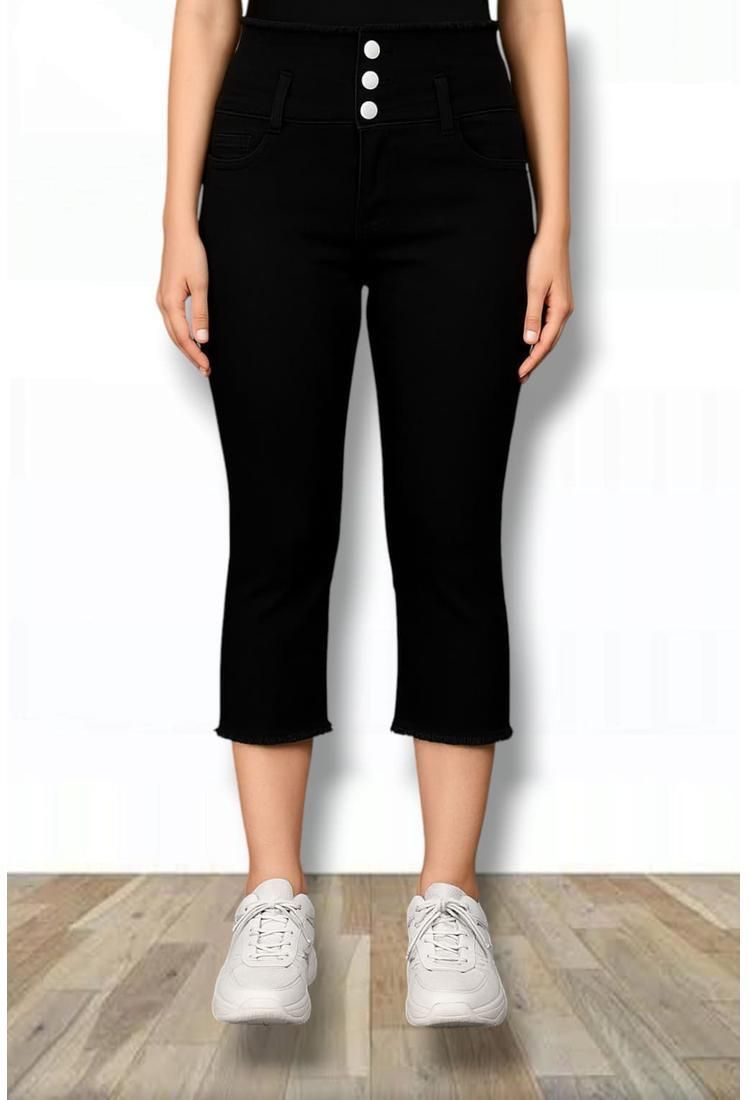 Solid Women Denim Three Fourths-image-40