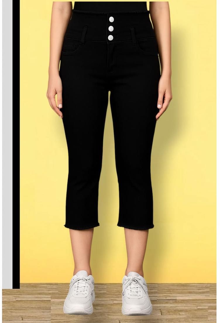 Solid Women Denim Three Fourths-image-42