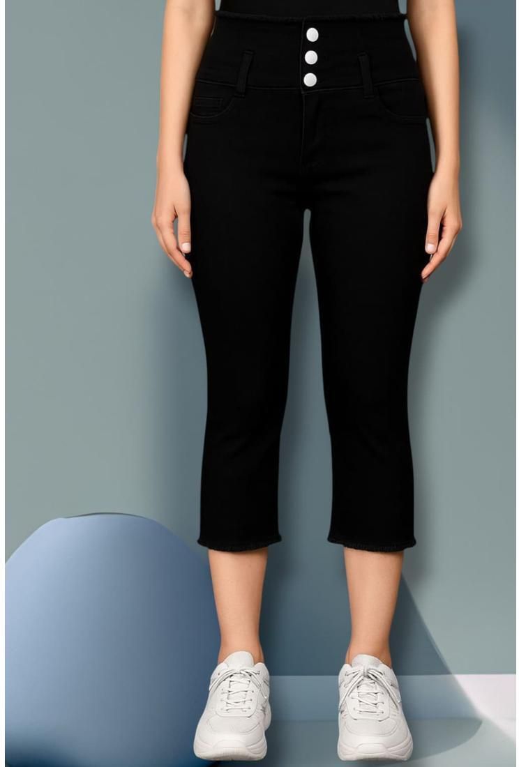 Solid Women Denim Three Fourths-image-41