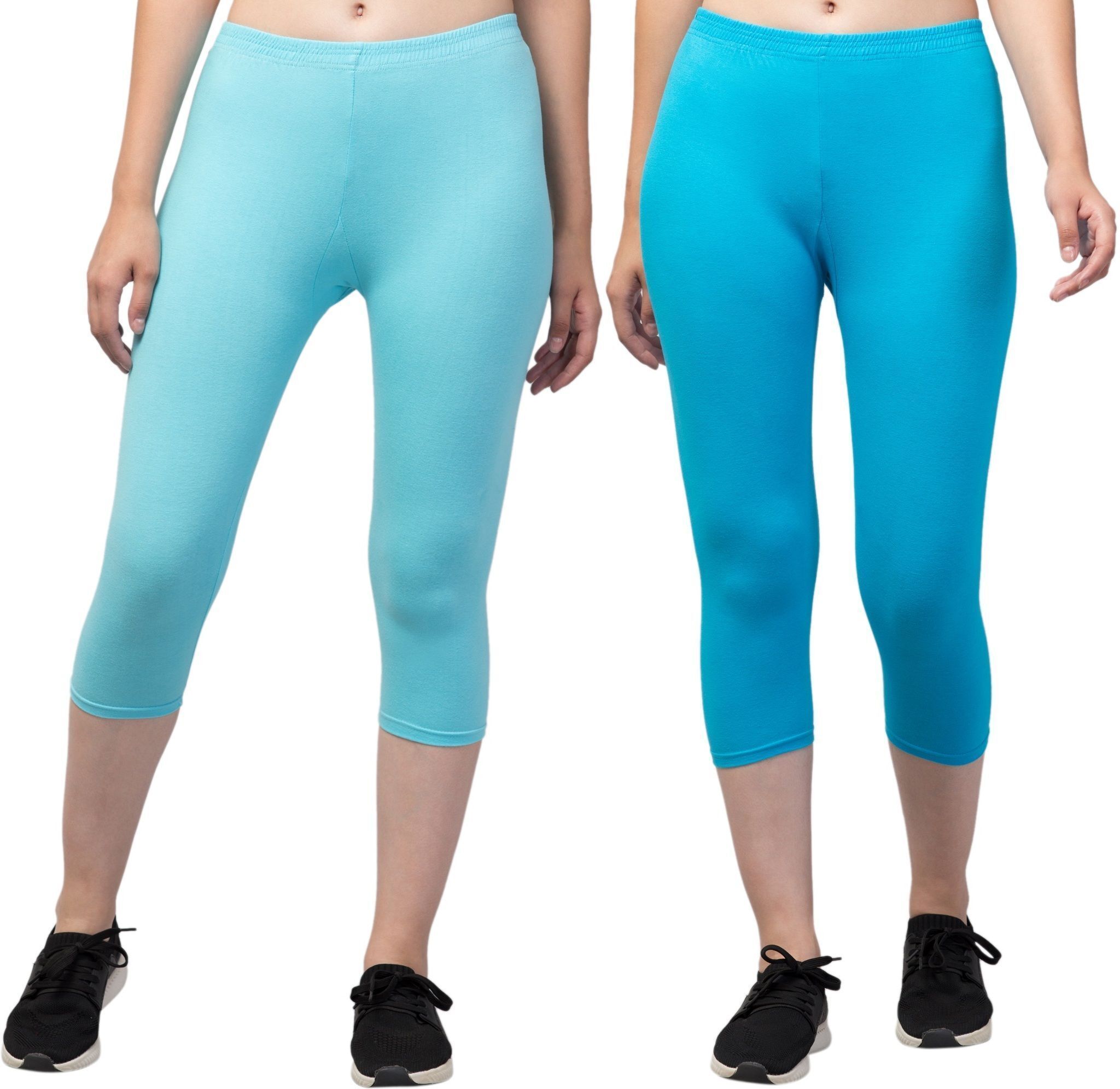 the klowt co Women Light Blue, Light Blue Capri-picture-10