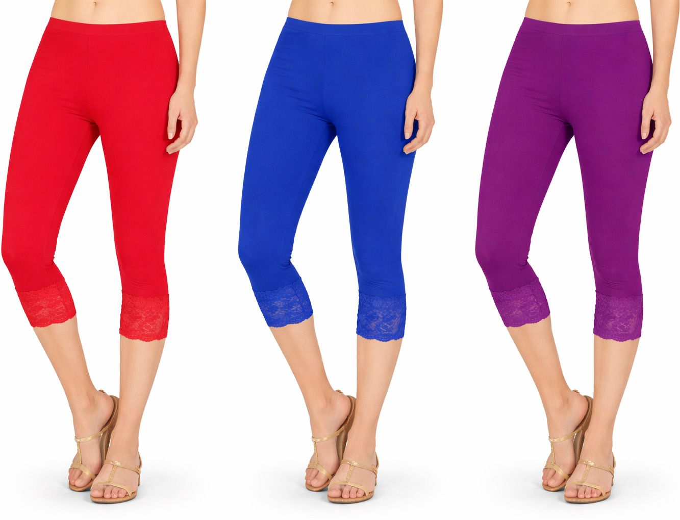 bamboo breeze Women Net Capri Women Red, Blue, Purple Capri-picture-18