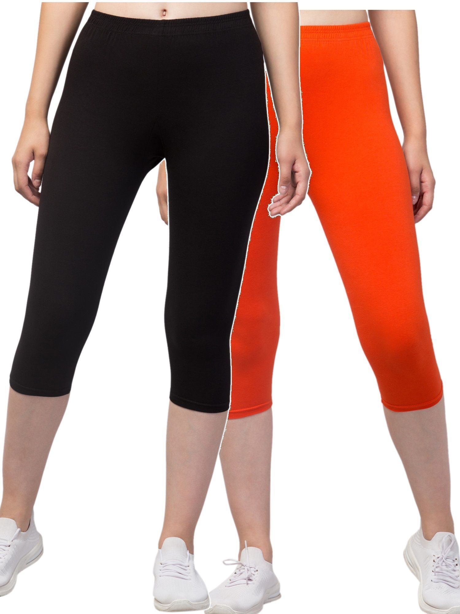 klowtcotrend Women Orange, Black Capri-picture-15