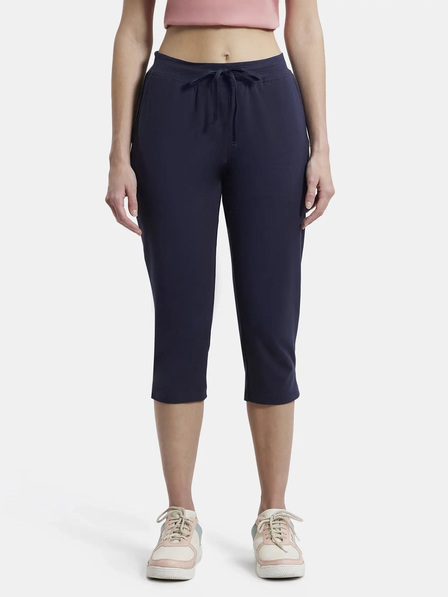 jockey 1300 Super Combed Cotton Elastane Stretch Women Blue Capri-picture-19