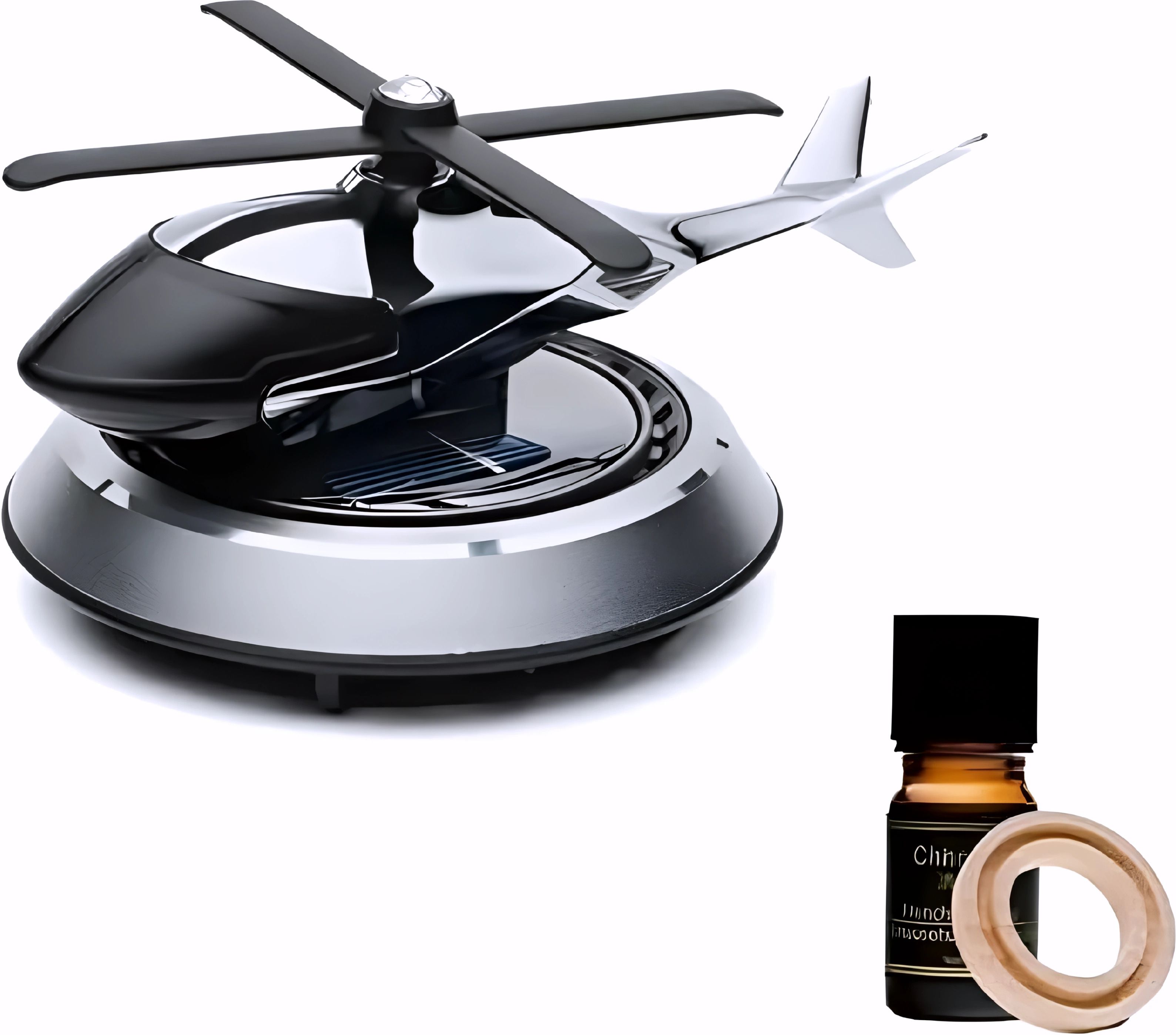 Solar Powered Rotating Helicopter Car Air Freshener Air Purifier-image-32