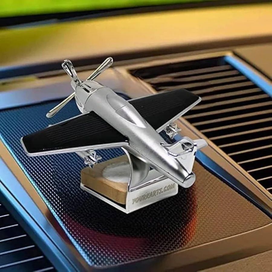 anticomart Solar Powered Airplane Car Freshner Solar Airplane with essence oil Air Purifier-picture-10