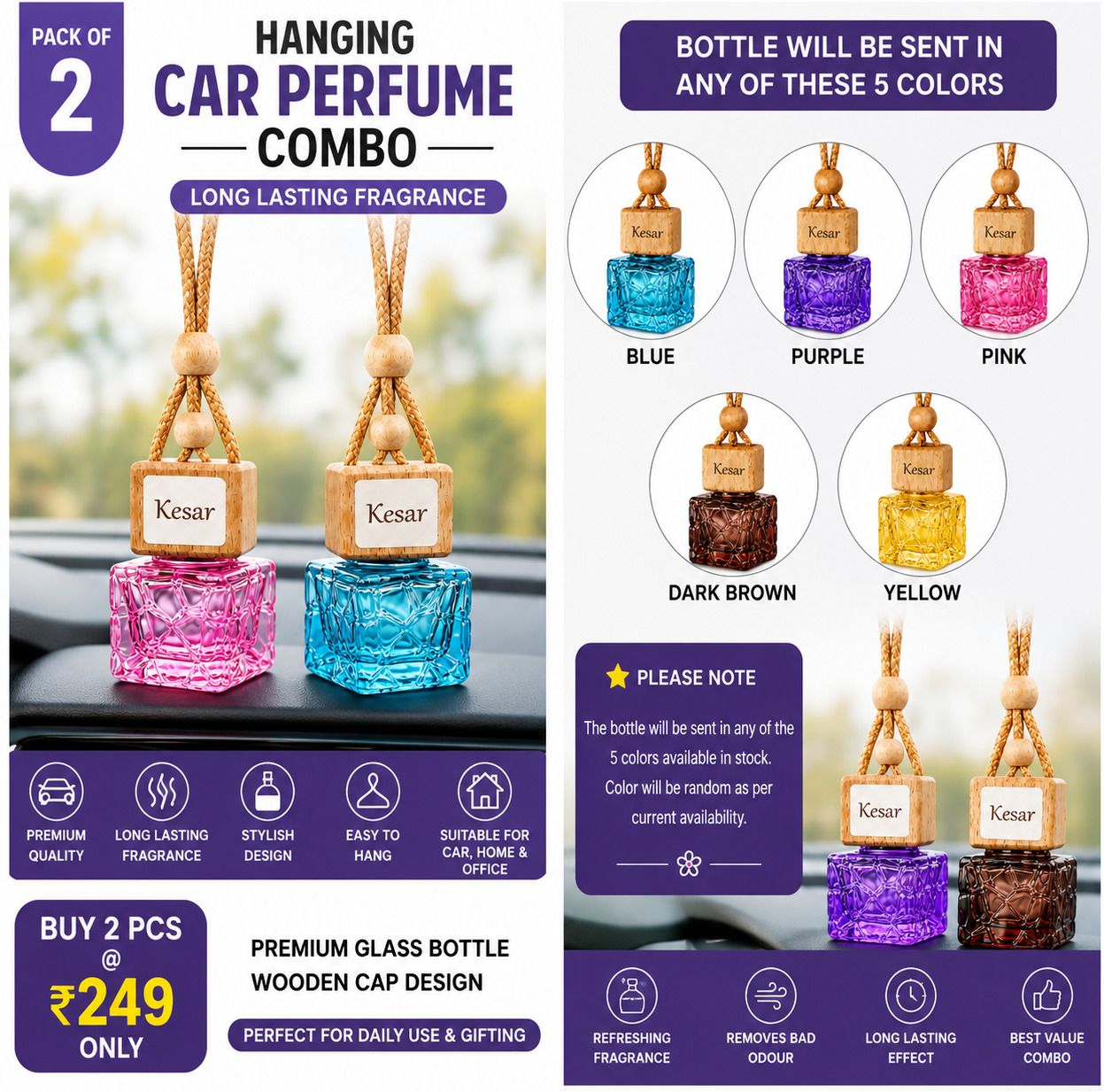 CPCOMBOKESAR KESAR CAR PERFUME COMBO PACK OF 2 (10 ML EACH) Air Purifier-image-19