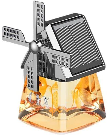 Windmill Design Solar Car Perfume with Solar Rotating fan Car Air Vent Trim