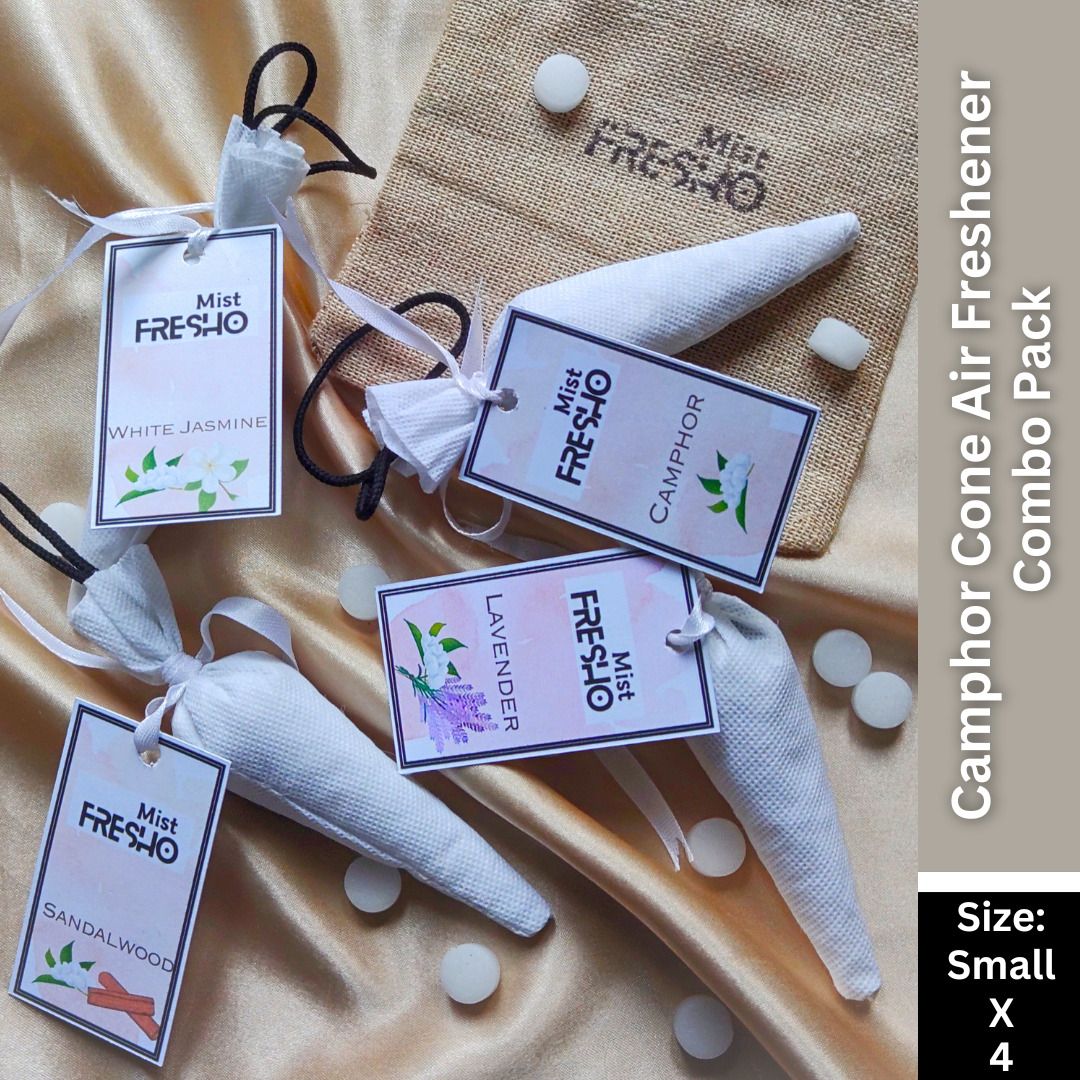 Testing Pack Camphor Cone Air Freshener Set - 4 x Small Pack Air Purifier