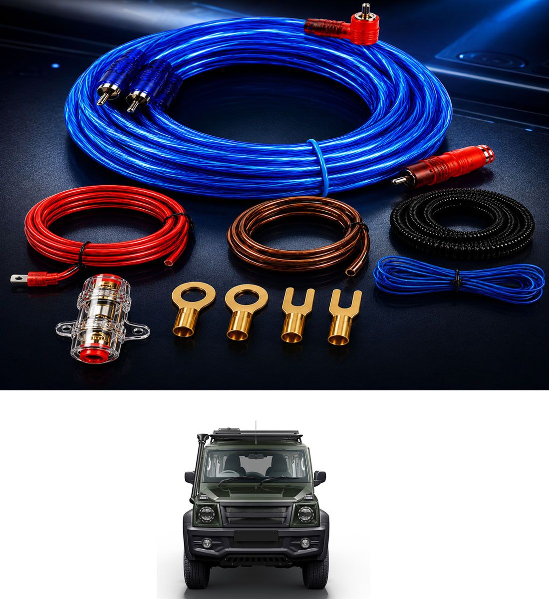 rrss Universal Extra Wiring Installation Amplifire Kit For car 122 Two Class B Car Amplifier-picture-26