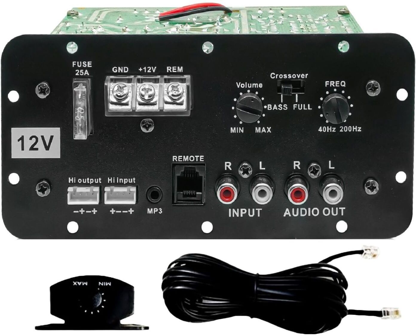 Car Amplifier Stereo 12V 120W, Bass Sub Woofer Kit With Volume Controller Mono Class AB Car Amplifier-image-15