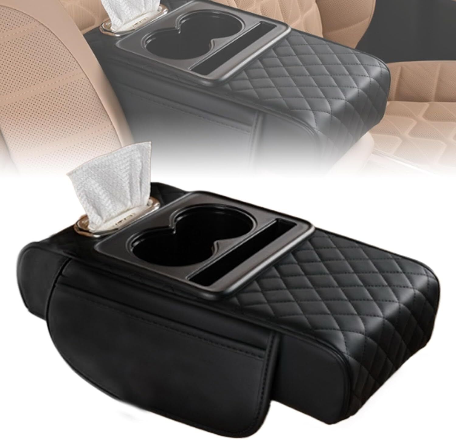 clefairy Universal Car Armrest Cushion Organizer, Leather Armrest Cover for Car Car Armrest Cover-picture-10