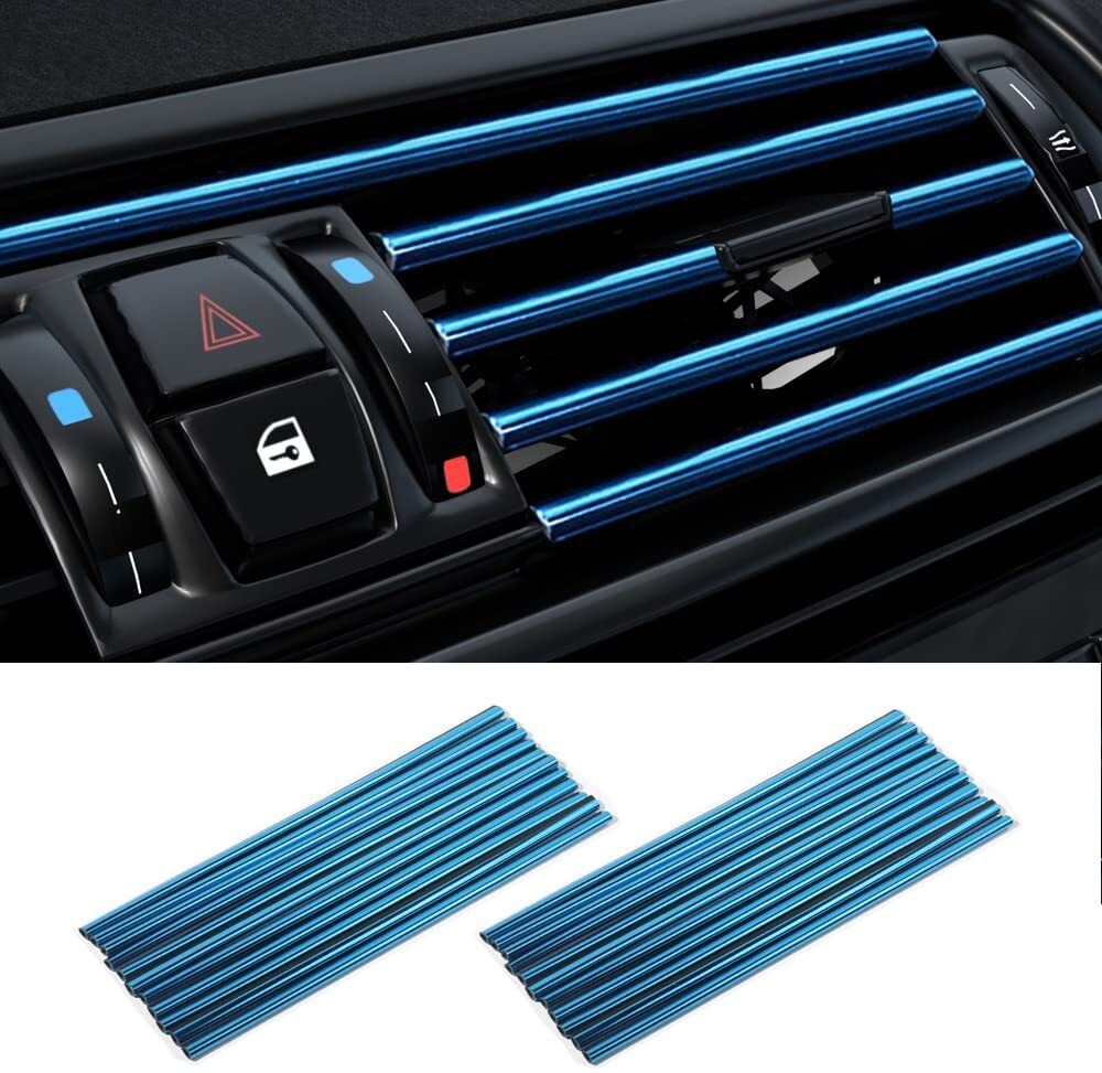 20Pcs Blue Decorative Car AC Vent Strip, Interior AC Strip For All Car Models Car Beading Roll For Grill and Garnish Cover-image-34
