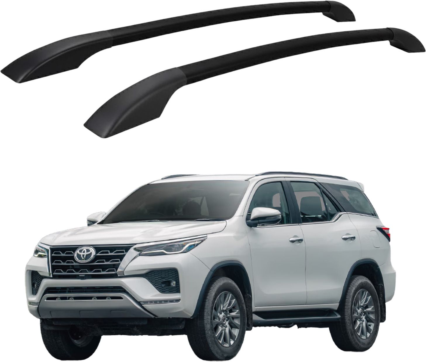 aksmit Universal Fit Sleek Black Roof Rails for Toyota Fortuner (All Cars) Car Beading Roll For Hood-picture-28