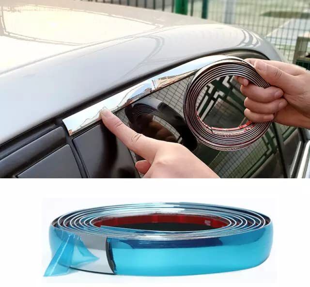 rintl Side Beading Roll Window Chrome 05 Meter for All Cars (10mm) Car Beading Roll For Window-picture-27