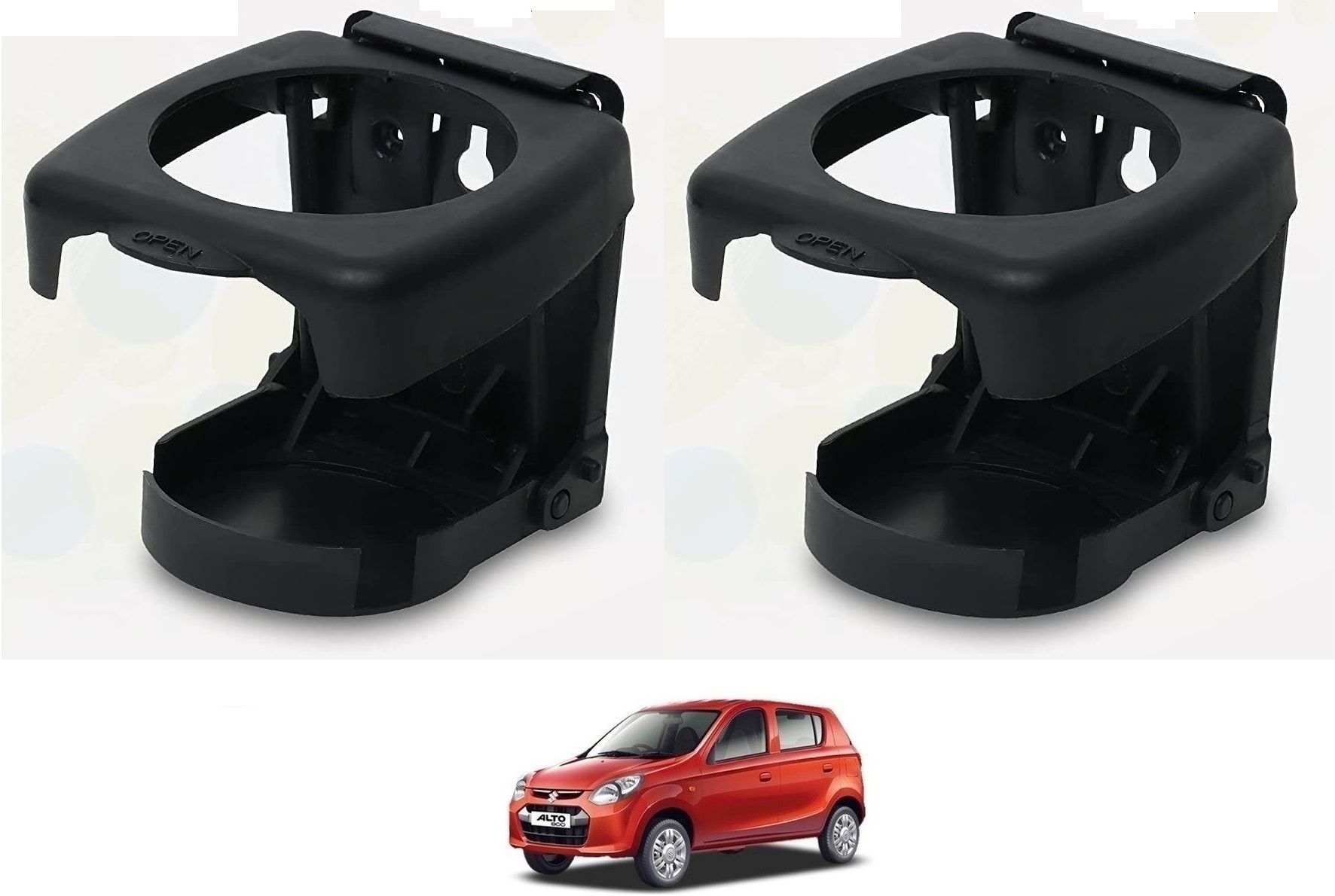 BLACK DRINK HOLDER SET OF 2 PCS COMPATIBILE WITH ALTO 800 Car Bottle Holder