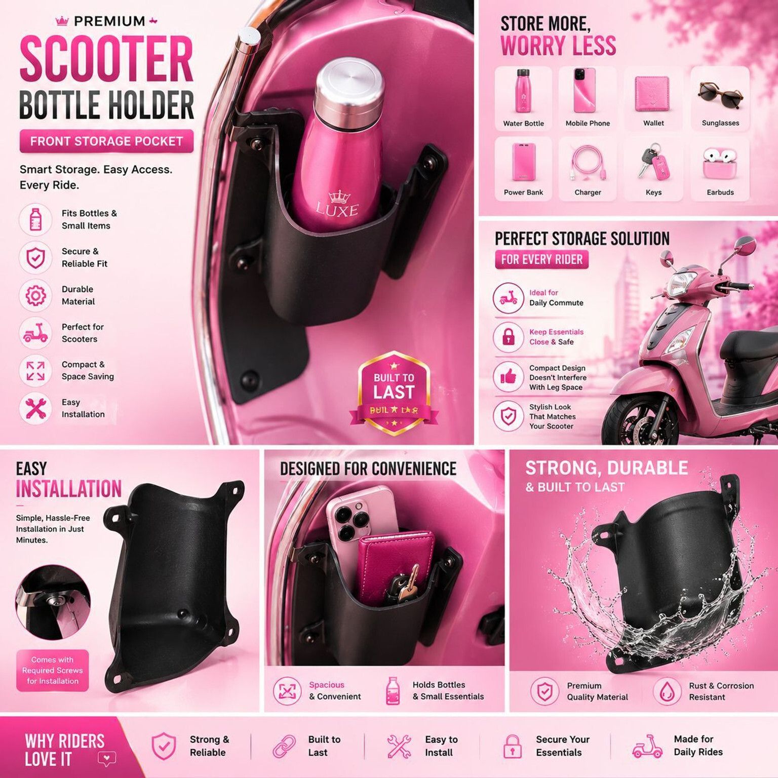 exariogadget Universal For Bike, Scooty Two Wheeler water boltle holder Car Bottle Holder-picture-13