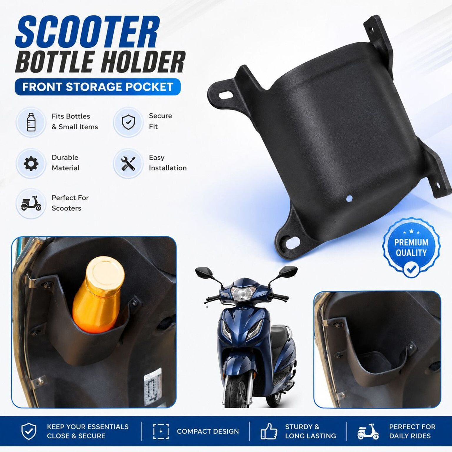 exariogadget Mobile Storage Box Side Pocket Ather, Universal For Bike Car Bottle Holder-picture-39