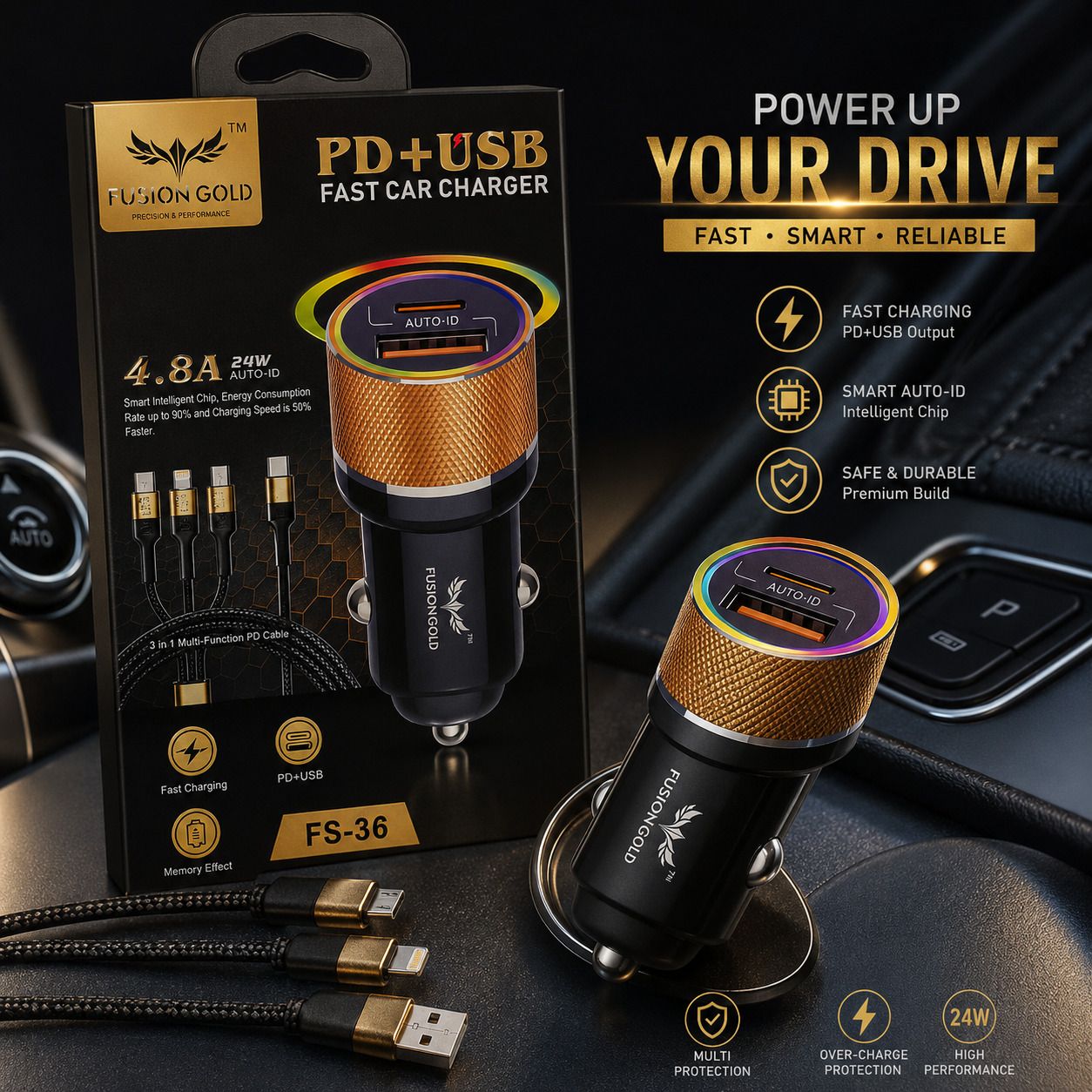 coll of fest 4.8 Amp Turbo Car Charger-picture-11