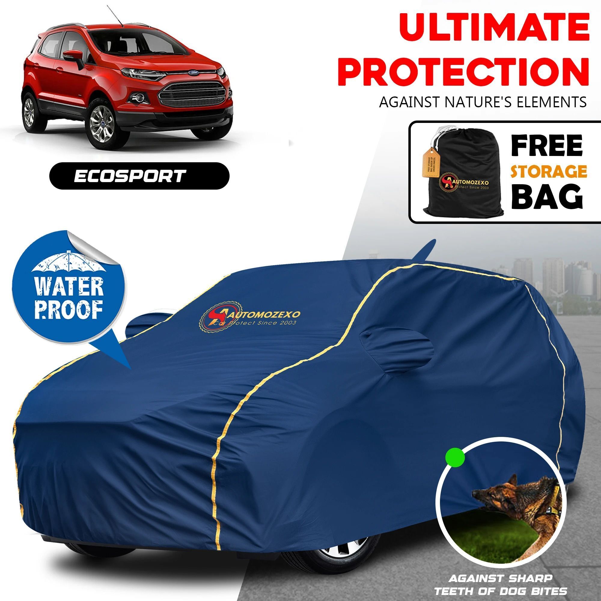 automozexo Ford Ecosport, Ecosport 1.2P Trend MT, Ecosport 1.5 TDCi Titanium, Ecosport Sports Petrol Body Cover-picture-17