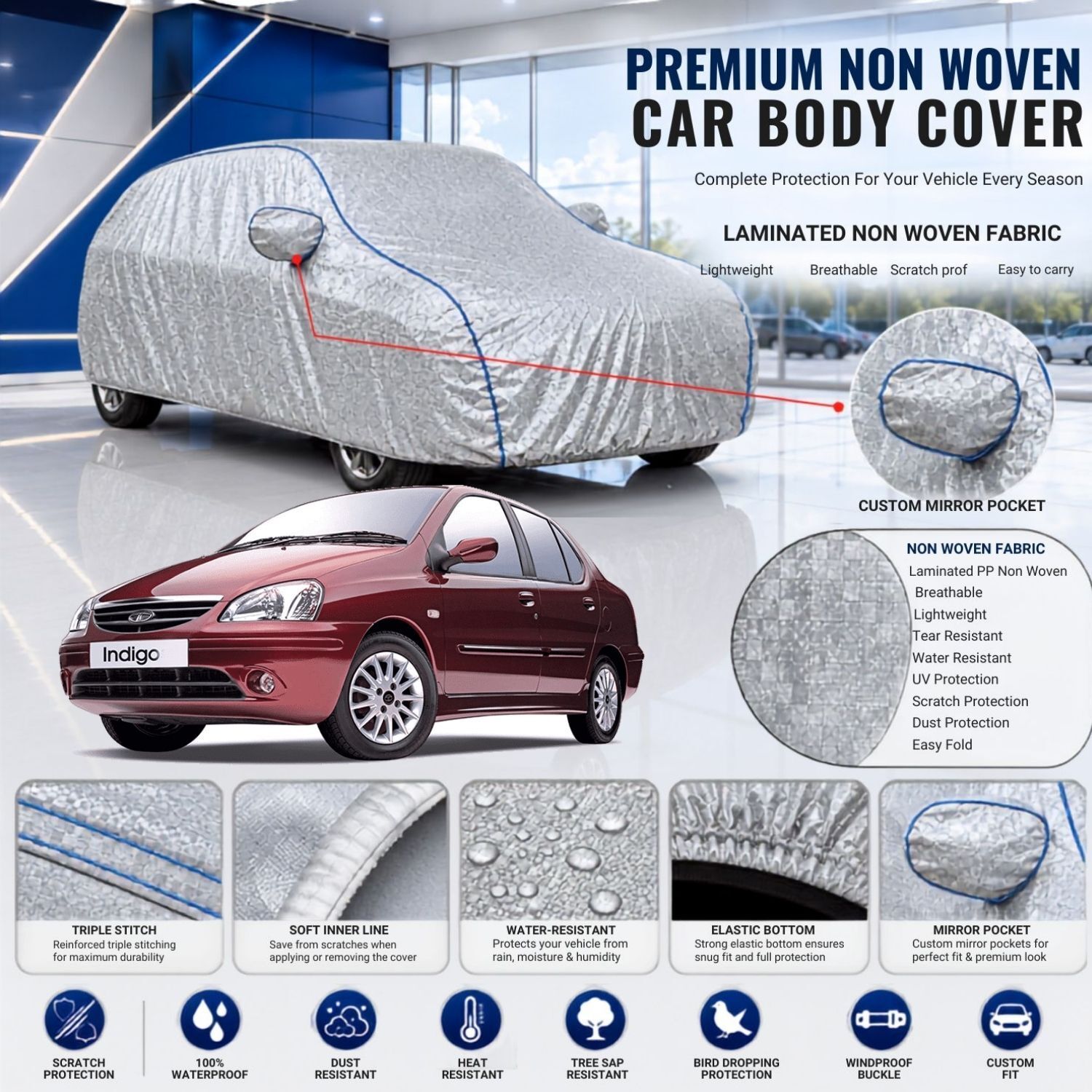 Tata ndigo CS , Indigo CS LS , Indigo CS LX , Indigo CS GL , Indigo CS GLS , Indigo CS VX , Indigo CS TDI , Indigo CS CR4 , Indigo CS Diesel , Indigo CS Petrol , Indigo CS Manual , Indigo CS Base Model , Indigo CS Classic Edition , Indigo CS Limited Edition , Indigo CS Sedan Compact Model Body Cover-image-11
