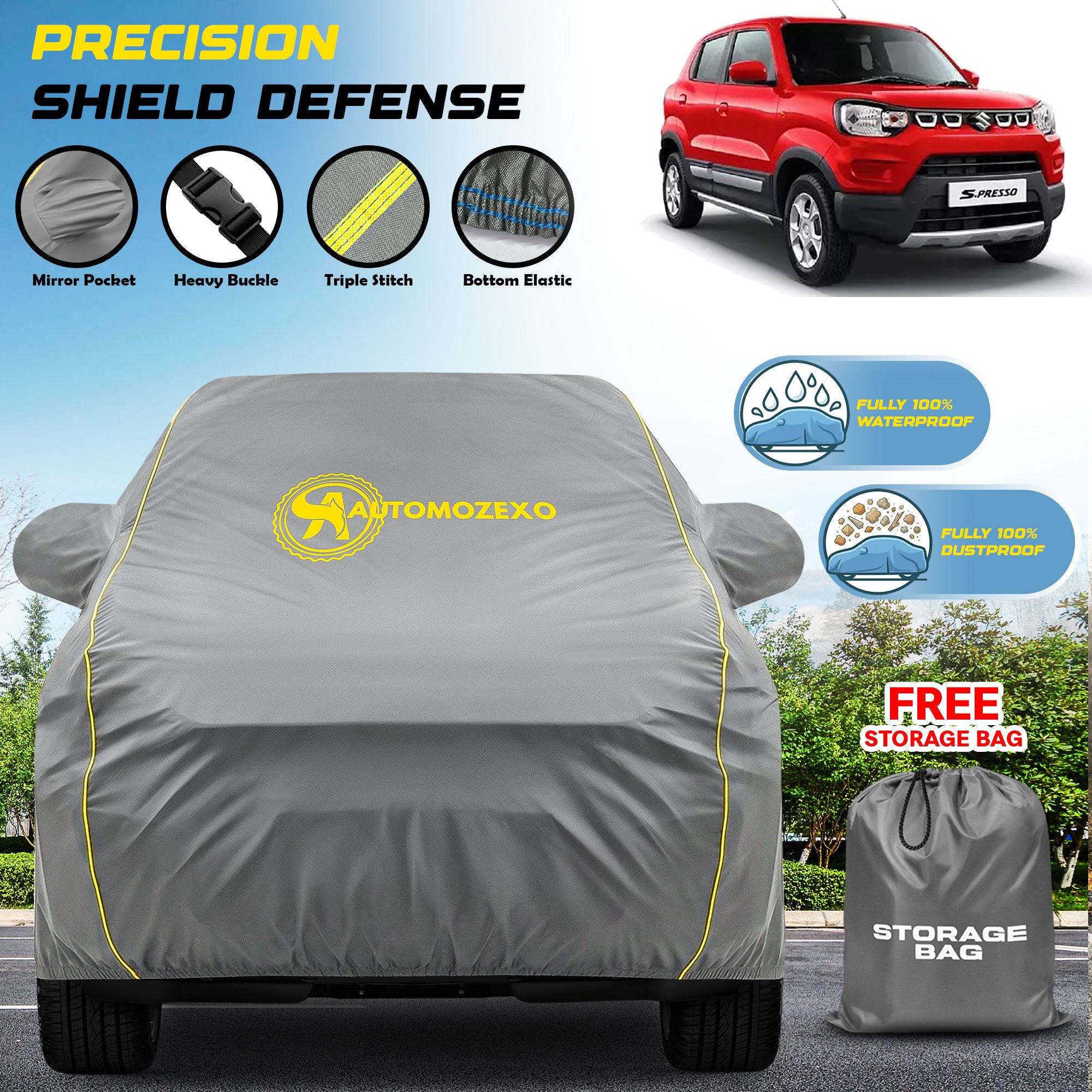 automozexo Maruti S-Presso Body Cover-picture-22