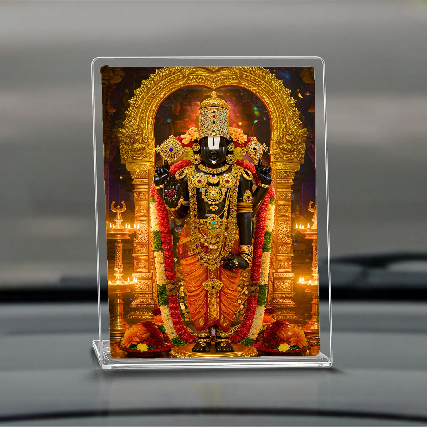 ashani creations Lord Venkateswara Tirupati Balaji Idol Photo | Premium UV Printed Table Car Dash Indicator Lamp-picture-25