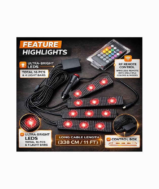 xzrtz 4 in 1 Car Interior LED Atmosphere Star Light RGB Music Lamp Remote X432 Car Dash Indicator Lamp-picture-22